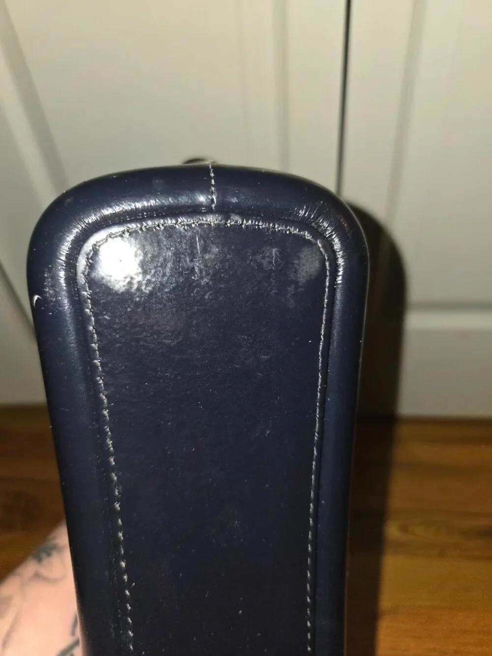 CHANEL Blue/Black Tweed Shoulder Bag